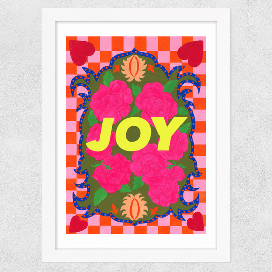 Joyous Florals Wide White Frame