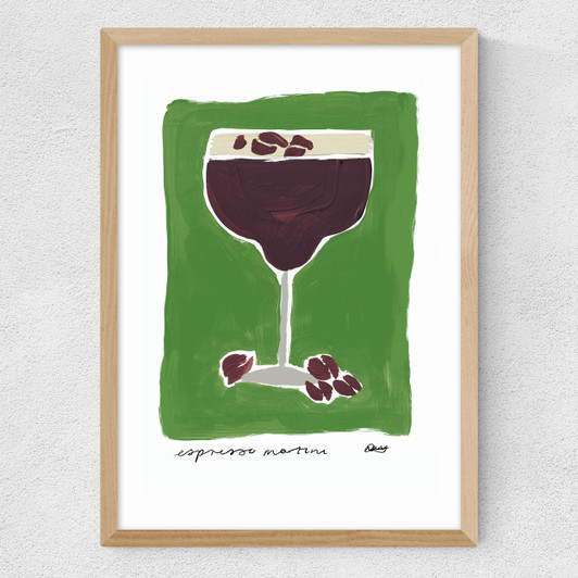 Espresso Martini Green Medium Oak Frame