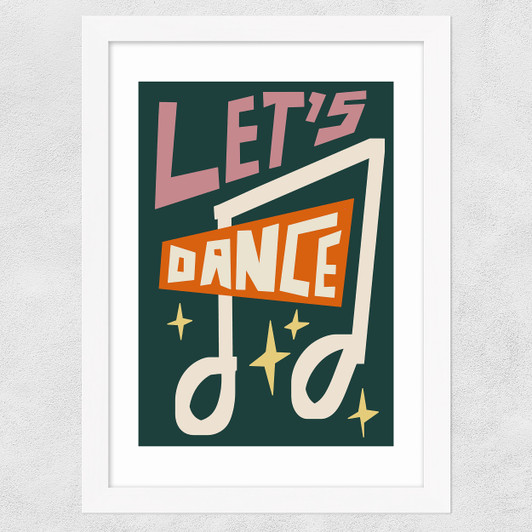 Let's Dance The Night Away Wide White Frame