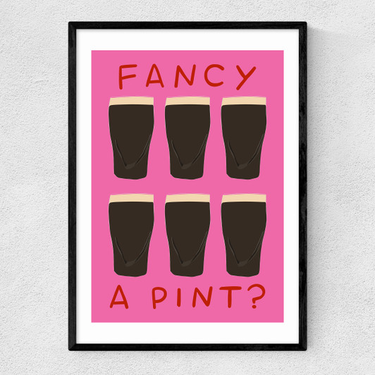 Fancy a Pint? Narrow Black Frame