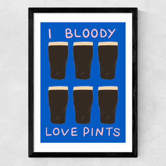 I Bloody Love Pints Medium Black Frame