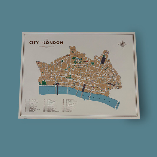 City of London Borough Map by Mike Hall - Art Print - East End Prints Unframed Print