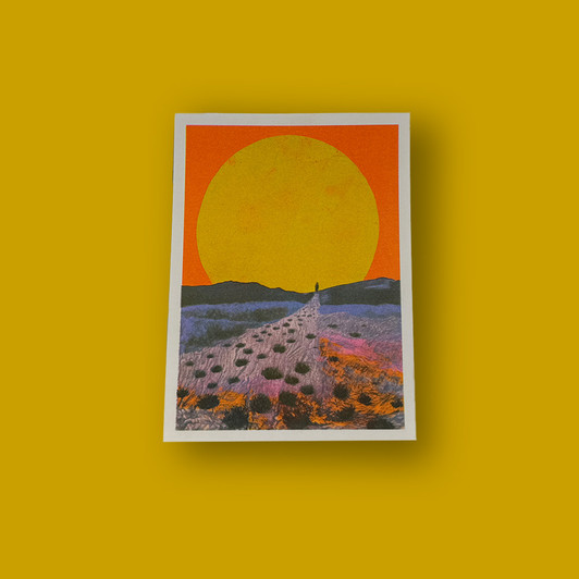 Red Sunset Landscape by OHH DEER - Art Print - East End Prints Unframed Print