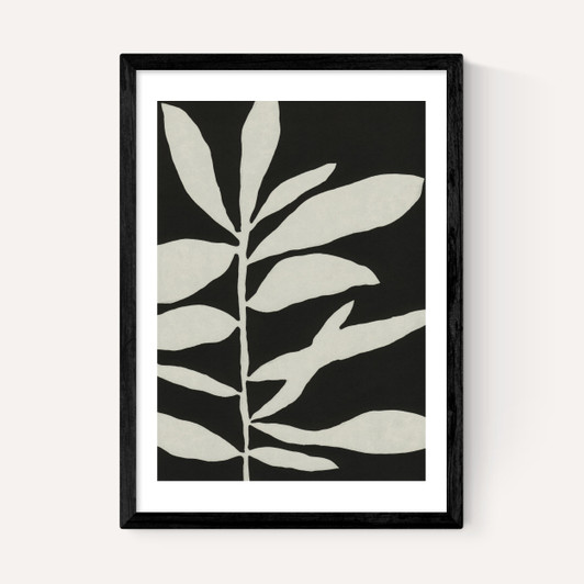 Linocut Branch III (Black White)