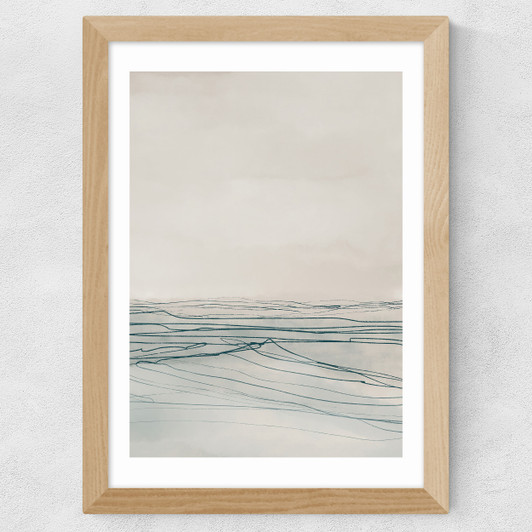 Still Sea II Wide Oak Frame