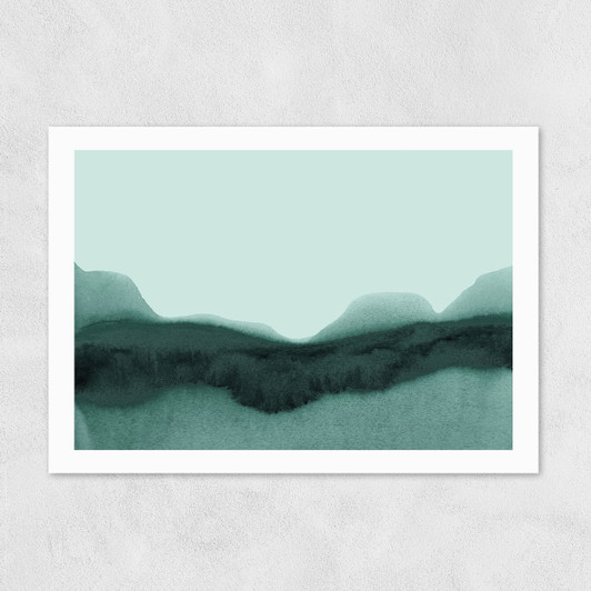 Abstract Landscape Green Unframed Print