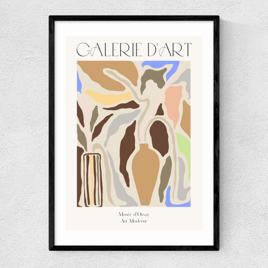 Abstract Pottery Narrow Black Frame