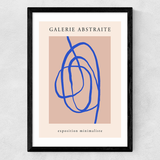 Blue Scribble Medium Black Frame