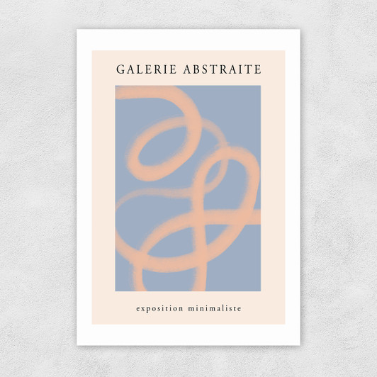 Peach Abstract Unframed Print