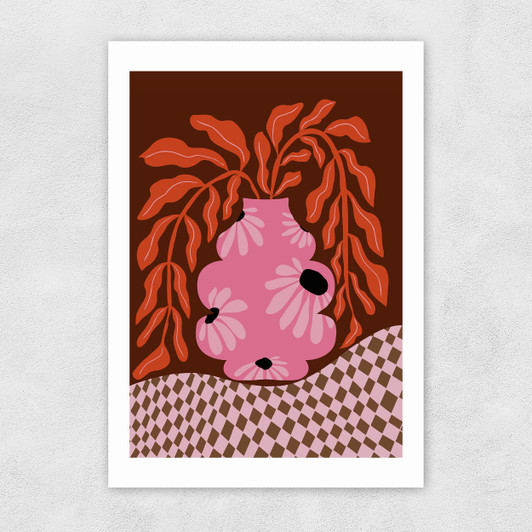 Mid-Century Blooming Pot Unframed Print