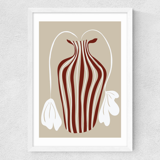 Dropping Leaf Plant Medium White Frame