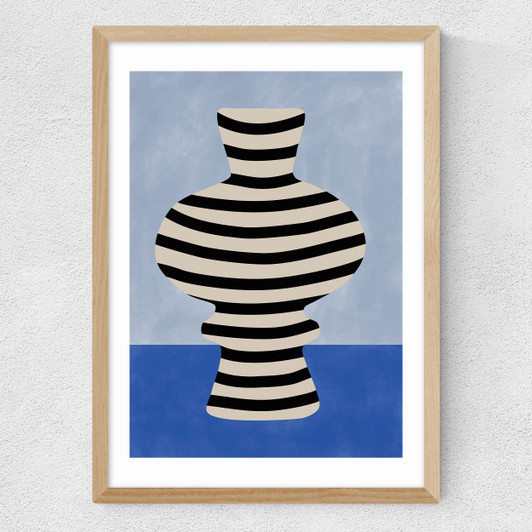 Blue Still Life III Medium Oak Frame