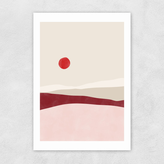 Pink & Red Landscape Unframed Print