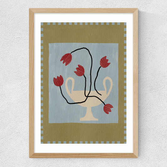 Out of Vase Blooms VI Medium Oak Frame