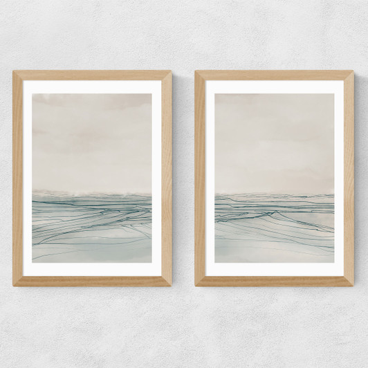 Still Sea Set Medium Oak Frame