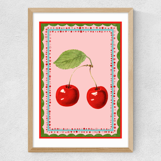 Carnival Cherries Medium Oak Frame