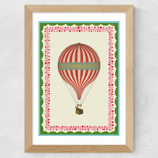 Carnival Hot Air Balloon Wide Oak Frame