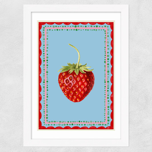 Carnival Strawberry Wide White Frame