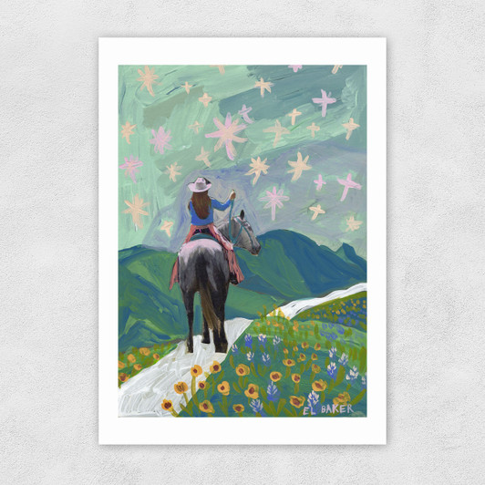 Cowgirlﾕs Path Unframed Print