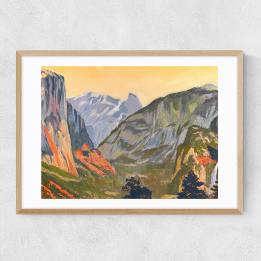 Golden Mountain Pass Narrow Oak Frame