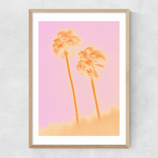 Palms I Narrow Oak Frame