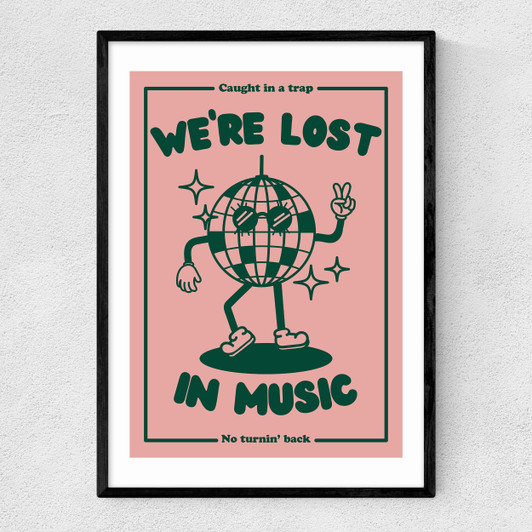 Lost In Music Narrow Black Frame