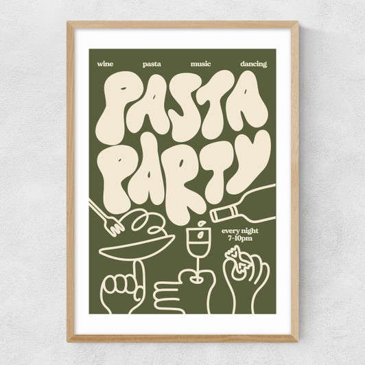 Pasta Party Narrow Oak Frame