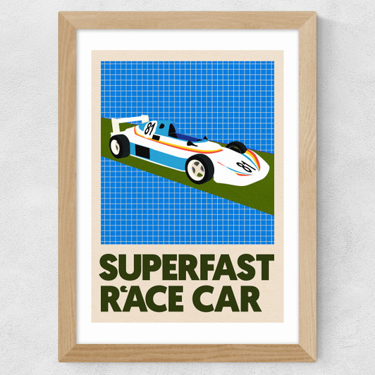 Superfast Race Car Wide Oak Frame