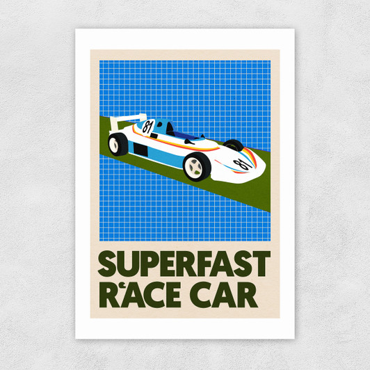 Superfast Race Car Unframed Print