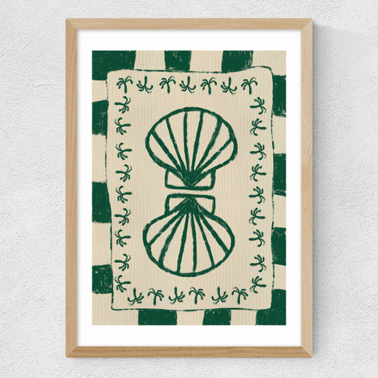 Seashell Symphony Medium Oak Frame