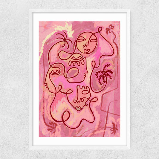 Escape to Peace Narrow White Frame