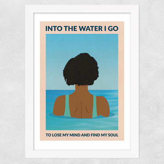 Into the Water I Go Wide White Frame