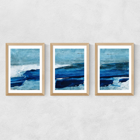 Arctic Landscape Triptych Medium Oak Frame