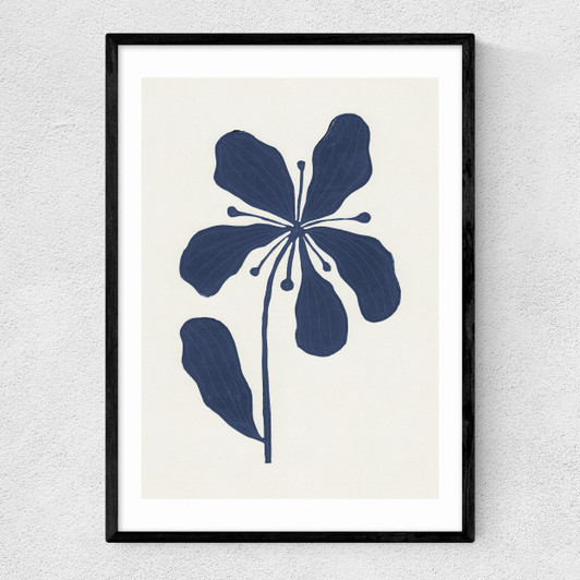 Whimsical Blossoms 2 Narrow Black Frame