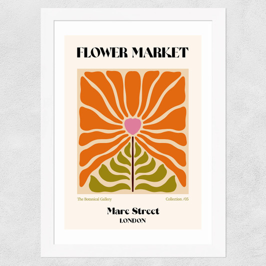 Mare Street Flower Market Wide White Frame