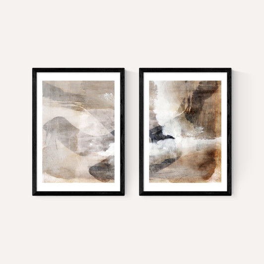 Brown Layers Diptych