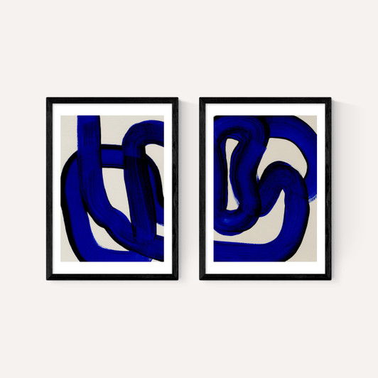 Blue Loops Diptych