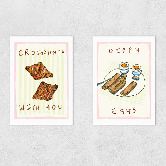 Breakfast Diptych Unframed Print