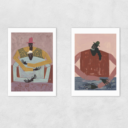 The Hug & Take A Moment Diptych Unframed Print