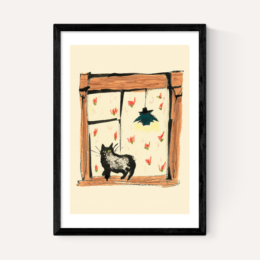 Black Cat On Windowsill
