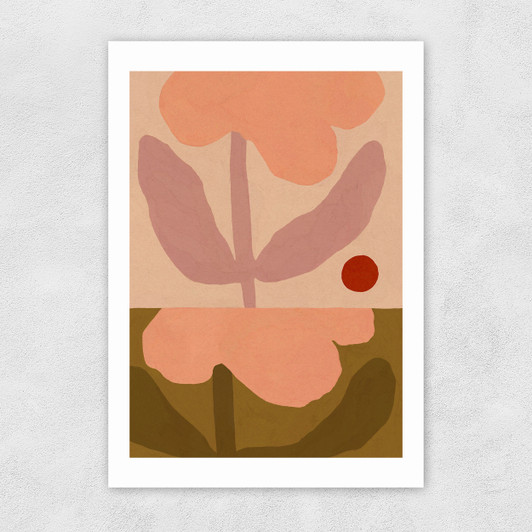Two Pink Flowers Unframed Print