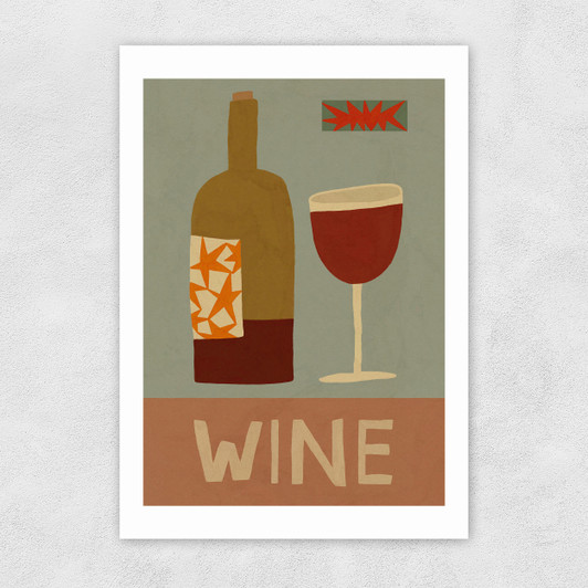 Mid-Century Wine Unframed Print
