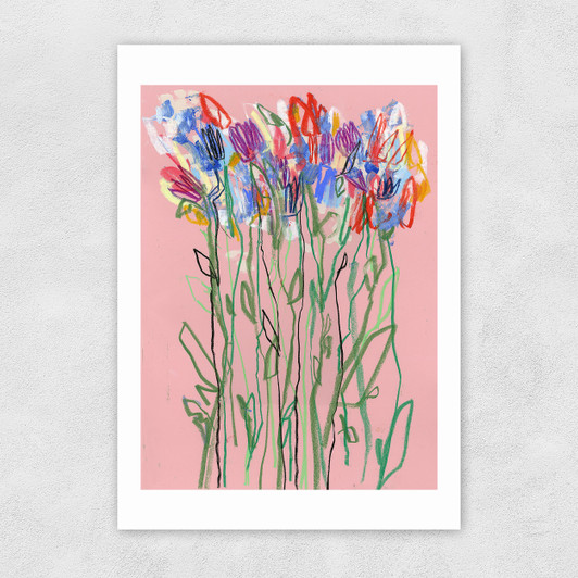 Pink Flowers Unframed Print