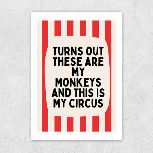 Turns Out (Red) Unframed Print