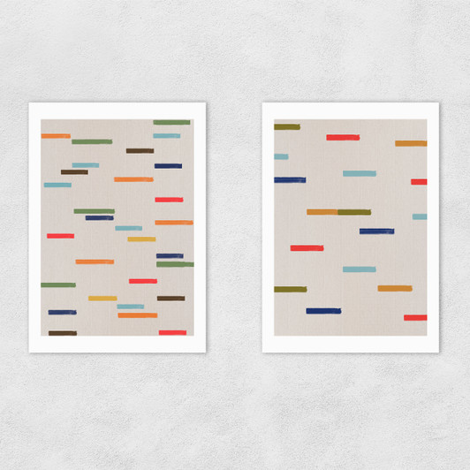 Floating Sripes Diptych Unframed Print