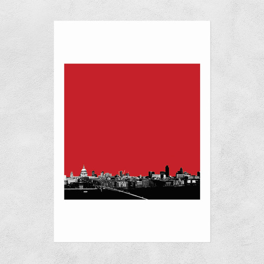 London Skyline (Red) Unframed Print