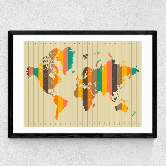 Imagine There's No Countries by Jazzberry Blue Medium Black Frame