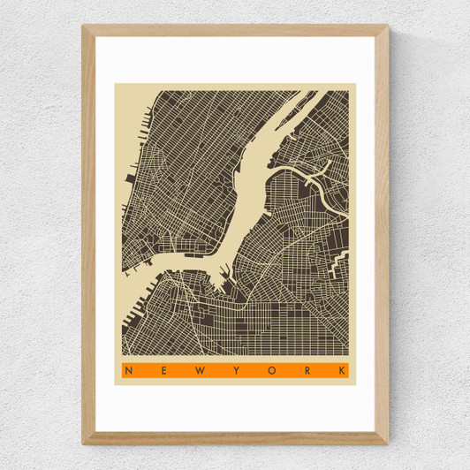 New York by Jazzberry Blue Medium Oak Frame