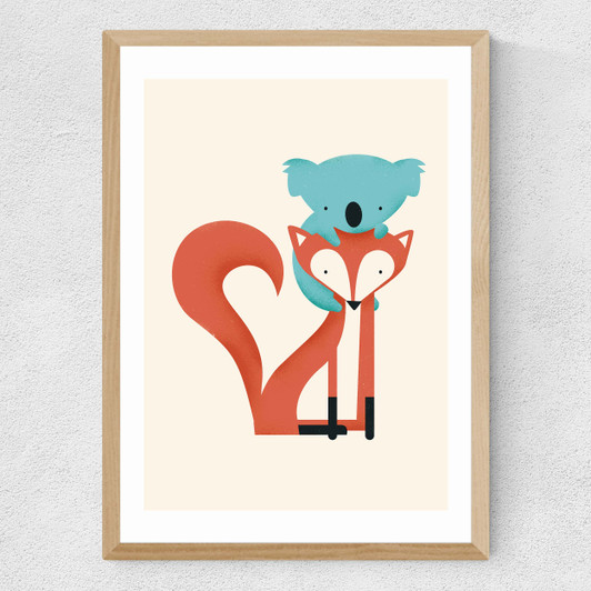 Fox & Koala Medium Oak Frame