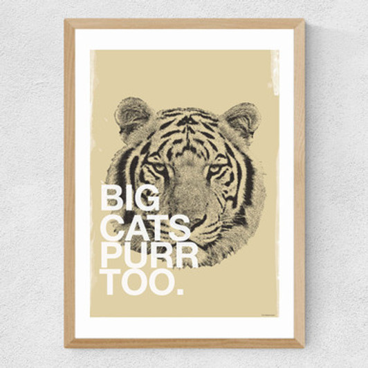 Big Cats Purr Too Medium Oak Frame